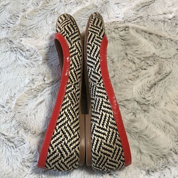 Rowen woven raffia ivory and black flats size 8M - Picture 6 of 10